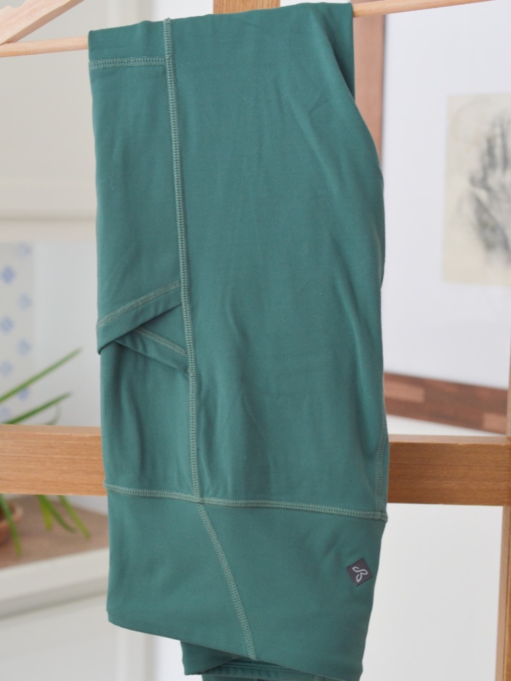 prAna Electa Luxara Pocket Leggings High Rise Teal Green Athletic Yoga